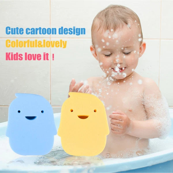 2 Pcs PVA Infant Shower Sponge Baby Bath Rubbing Scrubber Body Bath Brush