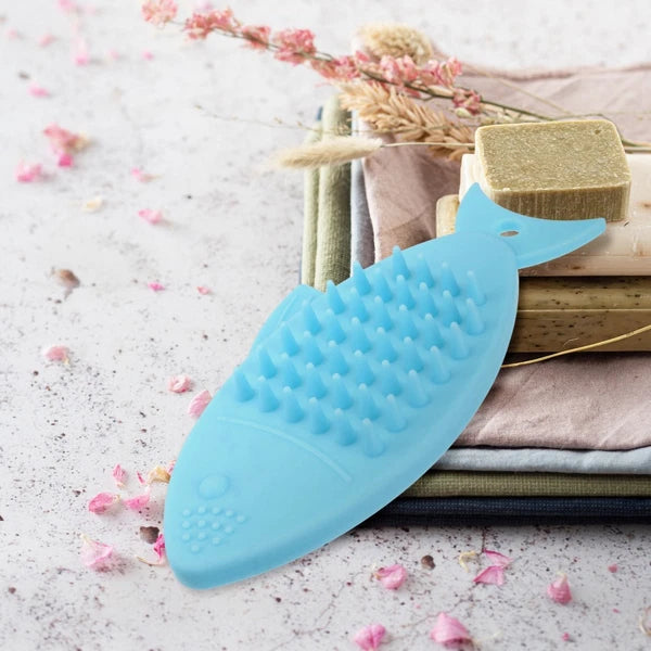 2 Pack Fish-shaped Bath Brush Child Shower Scrubber for Body Cleansing Baby