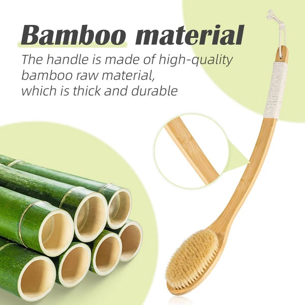 Bath Body Brush Shower, 22" Super Long Handle Back Body Scrubber Wet/Dry ...