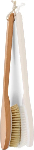 Bath Brushes with Soft and Natural Bristles Antiskid Wooden Long Handle Showe...